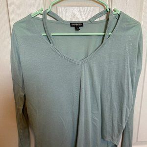 Express Light Teal Long Sleeve Shirt